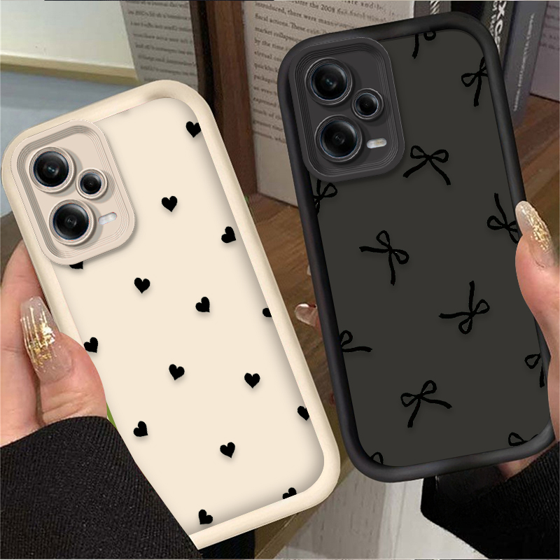 Xiaomi Redmi Note 14 - Coque de téléphone noire avec nœud